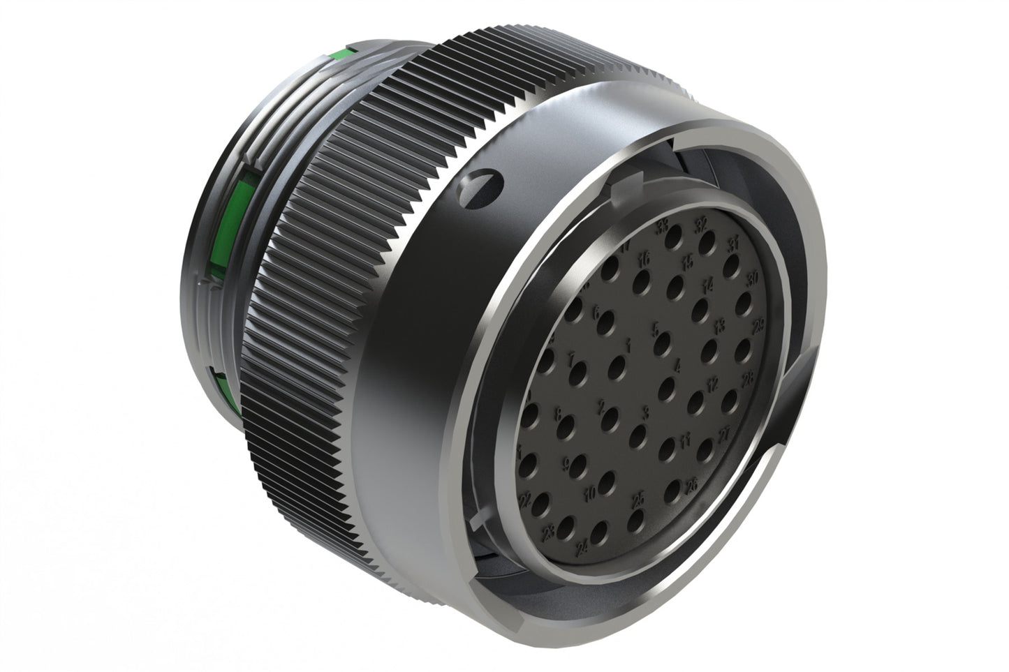 AHDM06-24-33SN 33 Position Plug, Shell Size 24, Socket, Plastic, Normal Diameter Rear Seal, Integrated Wide Thread (Green Retaining Ring). HD36-24-33SN