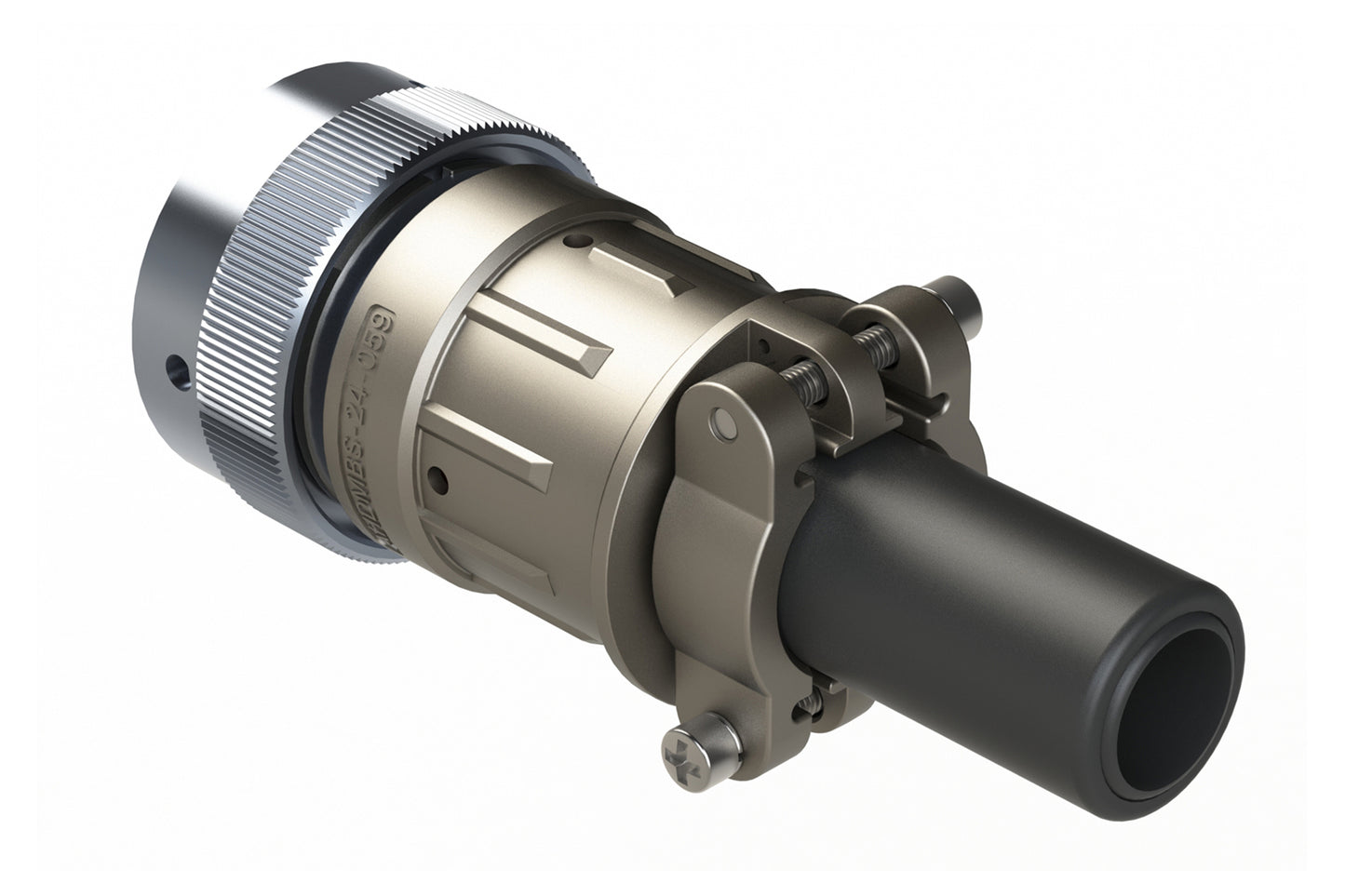 AHDM06-24-91SR16-059 9 Position ISOBUS Plug Kit with Cable Clamp Backshell, Shell Size 24, Socket Contacts, Reduced Diameter Seal, Wide Thread Adapter (WTA). Note: Use (Size 8) PN# AT62-203-08141-16 contacts for 6AWG/16mm² applications