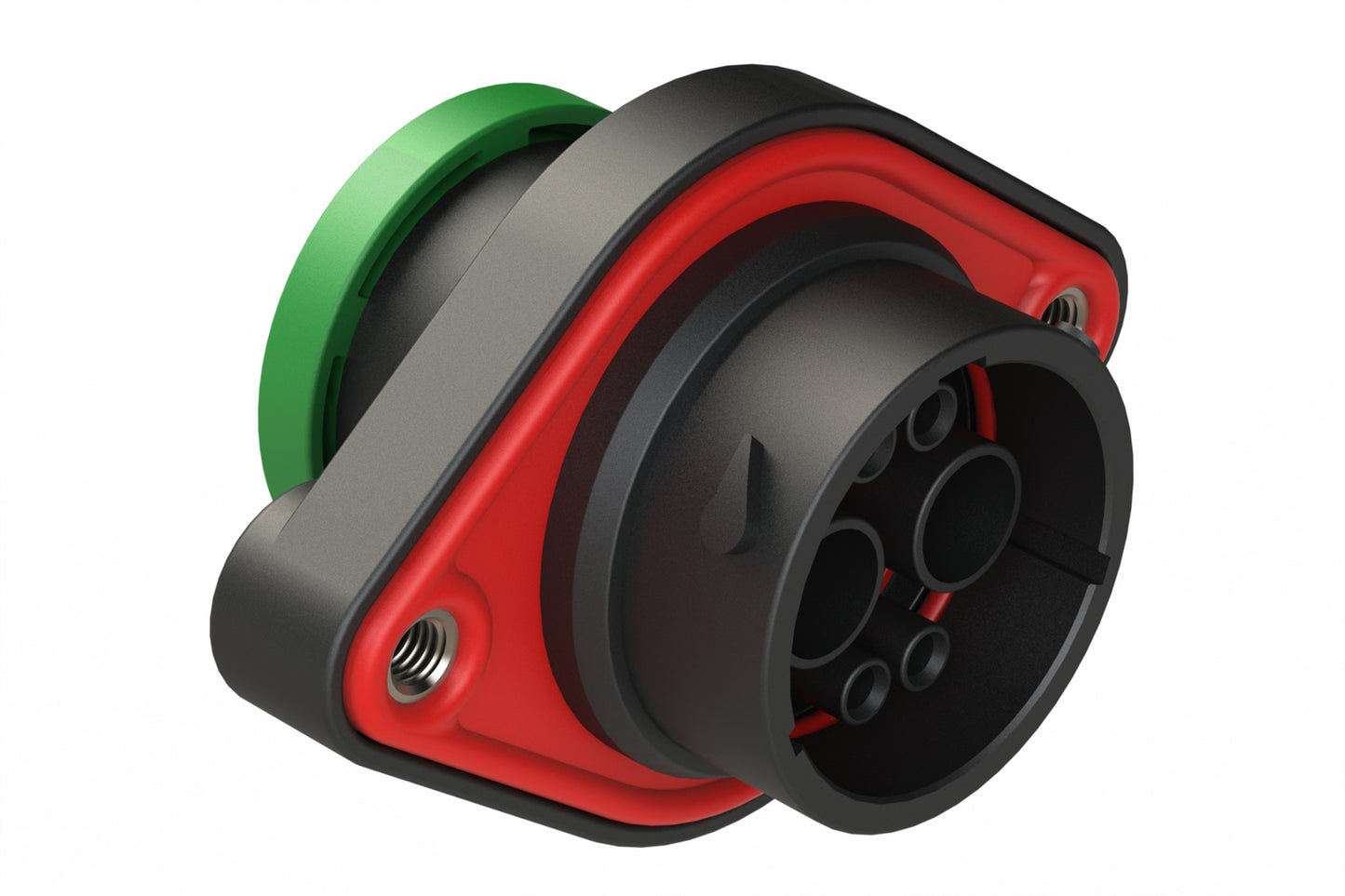 AHDP02-18-06SN-BRAC030 2 Position Panel Mount Receptacle, Socket, Shell Size 18, Normal Diameter Seal (Green Adapter), Backshell Ring Adapter