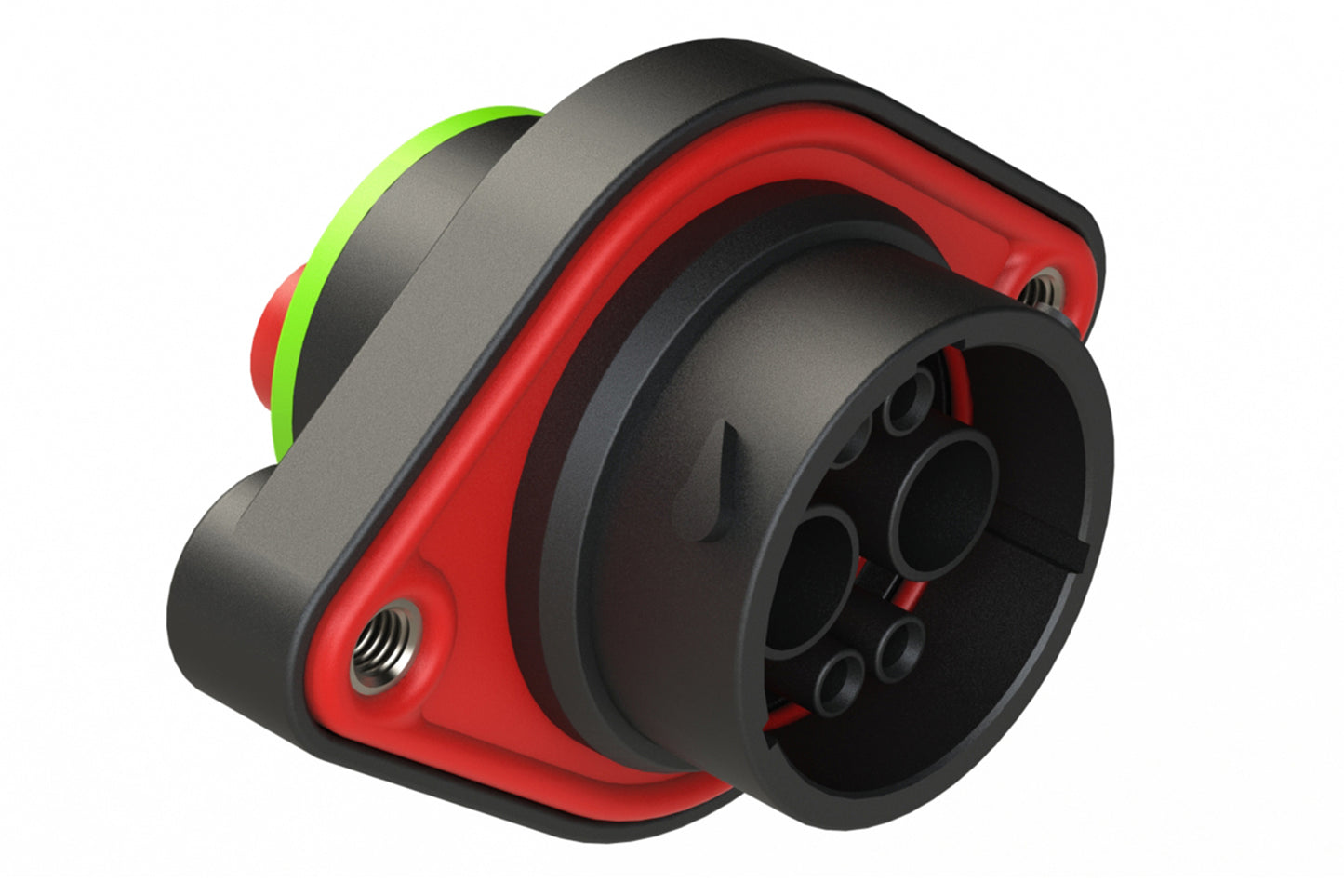 AHDP02-18-06SN-SRAC030 2 Position Sealed Panel Mount Receptacle, Socket, Shell Size 18, Normal Diameter Seal (Green Adapter), Smooth Ring Adapter