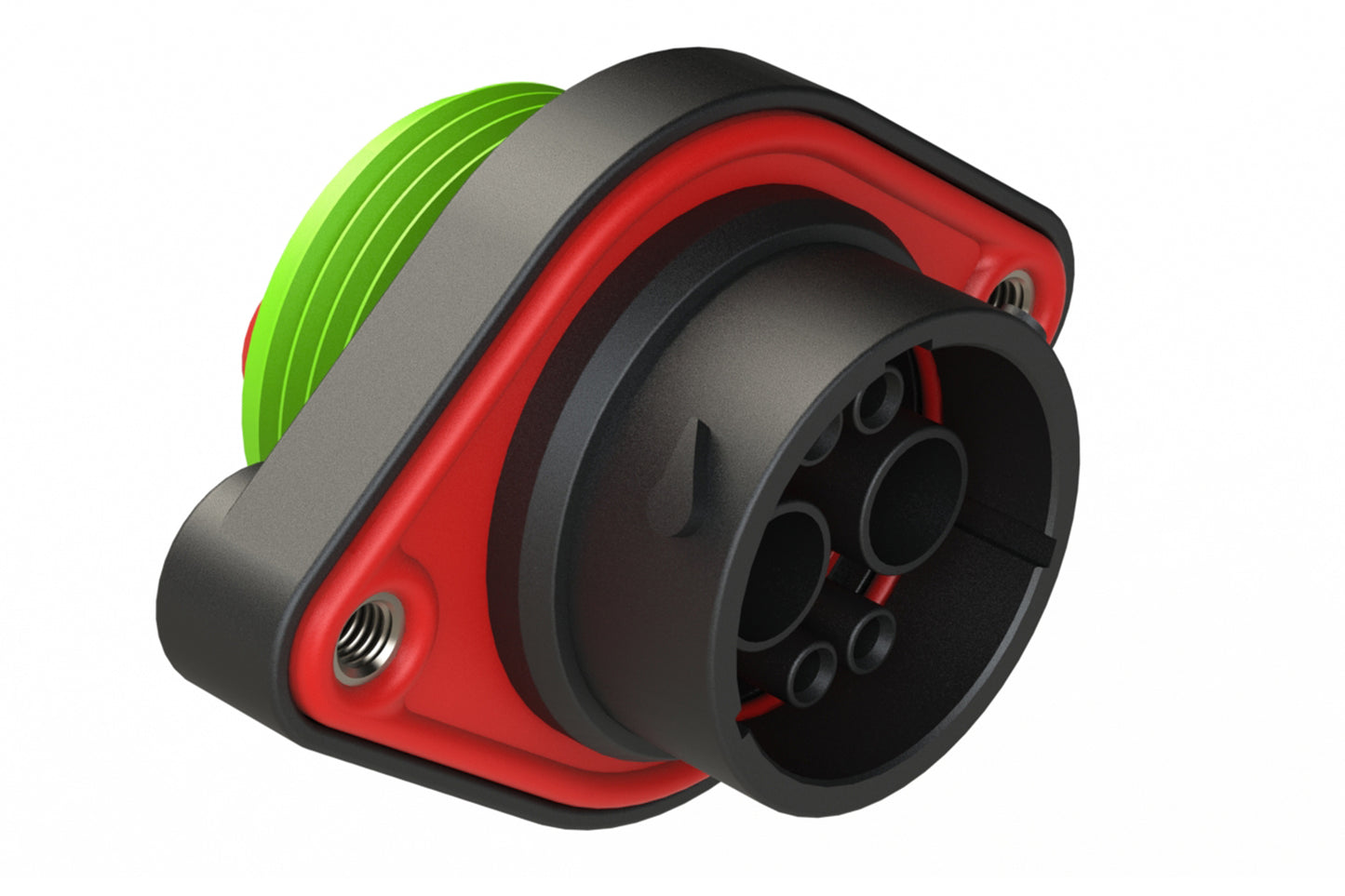 AHDP02-18-06SN-WTAC030 2 Position Panel Mount Receptacle, Socket, Shell Size 18, Normal Diameter Seal (Green Adapter), Wide Thread Adapter, C030