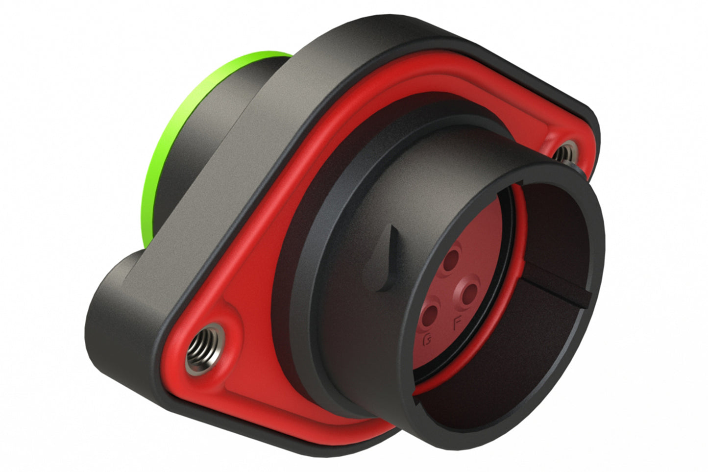 AHDP02-18-08PN-SRA 8 Position Sealed Panel Mount Receptacle, Pin, Shell Size 18, Normal Diameter Seal (Green Adapter), Smooth Ring Adapter