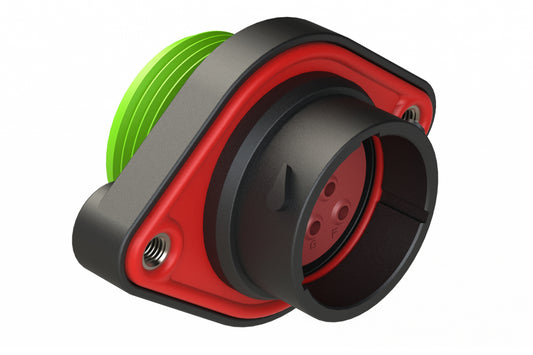 AHDP02-18-08PN-WTA 8 Position Panel Mount Receptacle, Pin, Shell Size 18, Normal Diameter Seal (Green Adapter), Wide Thread Adapter