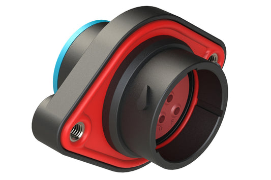 AHDP02-18-08PR-SRA 8 Position Sealed Panel Mount Receptacle, Pin, Shell Size 18, Reduced Diameter Seal (Blue Adapter), Smooth Ring Adapter