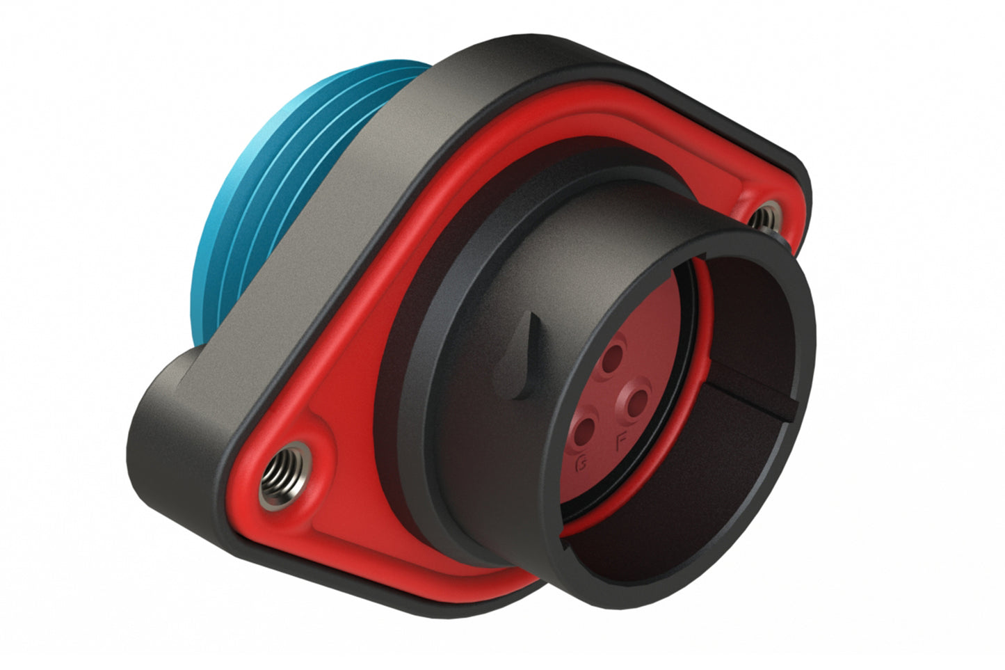 AHDP02-18-08PR-WTA 8 Position Panel Mount Receptacle, Pin, Shell Size 18, Reduced Diameter Seal (Blue Adapter), Wide Thread Adapter