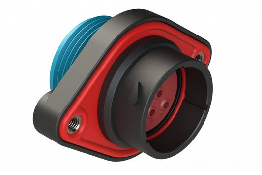 AHDP02-18-08PR-WTA 8 Position Panel Mount Receptacle, Pin, Shell Size 18, Reduced Diameter Seal (Blue Adapter), Wide Thread Adapter