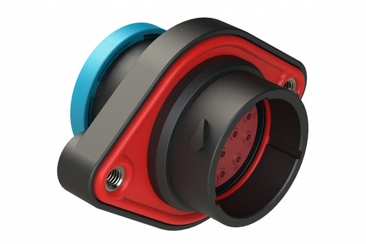 AHDP02-18-14PR-BRA 14 Position Panel Mount Receptacle, Pin, Shell Size 18, Reduced Diameter Seal (Blue Adapter), Backshell Ring Adapter