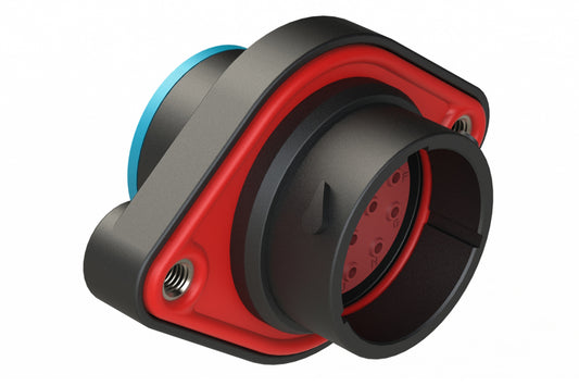 AHDP02-18-14PR-SRA 14 Position Sealed Panel Mount Receptacle, Pin, Shell Size 18, Reduced Diameter Seal (Blue Adapter), Smooth Ring Adapter