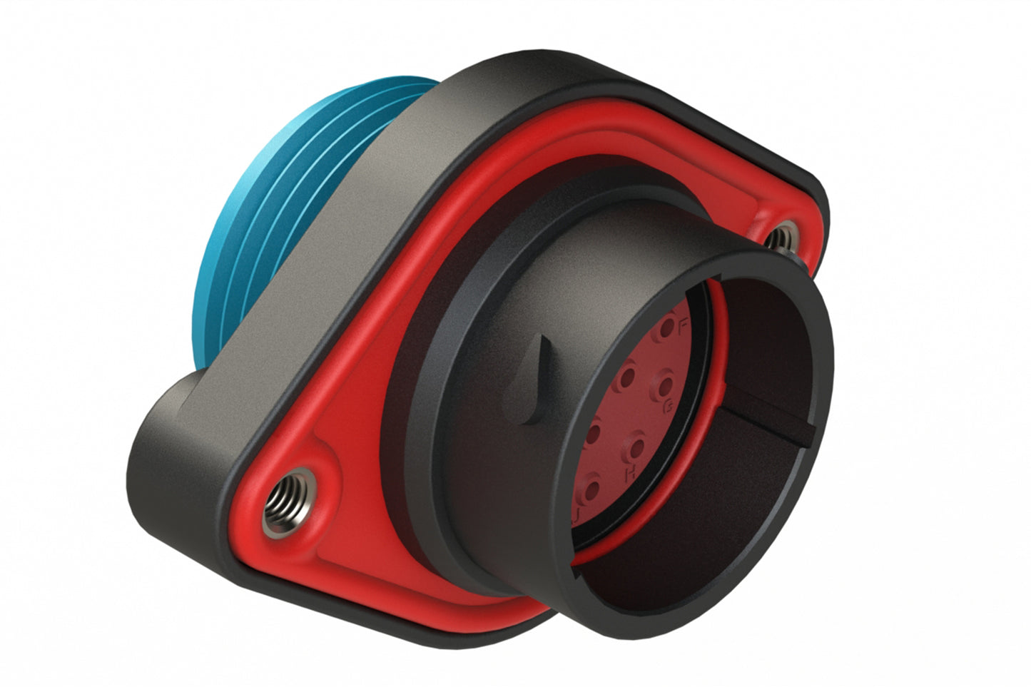 AHDP02-18-14PR-WTA 14 Position Panel Mount Receptacle, Pin, Shell Size 18, Reduced Diameter Seal (Blue Adapter), Wide Thread Adapter