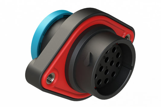 AHDP02-18-14SR-BRA 14 Position Panel Mount Receptacle, Socket, Shell Size 18, Reduced Diameter Seal (Blue Adapter), Backshell Ring Adapter