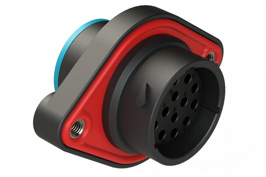 AHDP02-18-14SR-SRA 14 Position Sealed Panel Mount Receptacle, Socket, Shell Size 18, Reduced Diameter Seal (Blue Adapter), Smooth Ring Adapter