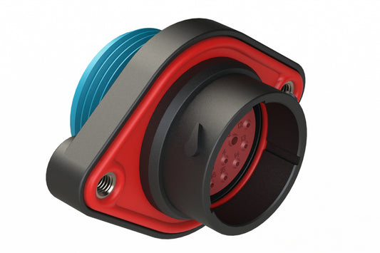 AHDP02-18-20PR-WTA 20 Position Panel Mount Receptacle, Pin, Shell Size 18, Reduced Diameter Seal (Blue Adapter), Wide Thread Adapter