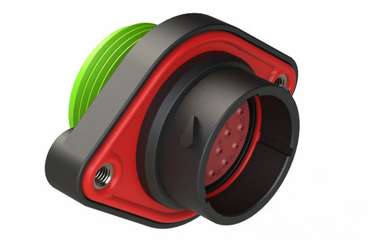 AHDP02-18-21PN-WTA 21 Position Panel Mount Receptacle, Pin, Shell Size 18, Normal Diameter Seal (Green Adapter), Wide Thread Adapter