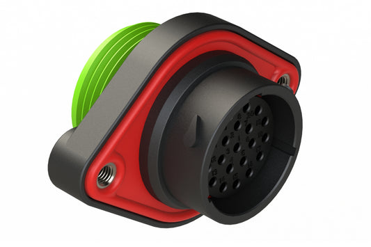 AHDP02-18-21SN-WTA 21 Position Panel Mount Receptacle, Socket, Shell Size 18, Normal Diameter Seal (Green Adapter), Wide Thread Adapter