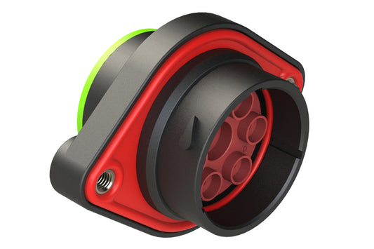 AHDP02-24-07PN-SRA 7 Position Sealed Panel Mount Receptacle, Pin, Shell Size 24, Normal Diameter Seal (Green Adapter), Smooth Ring Adapter