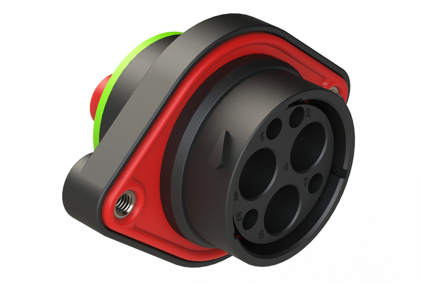 AHDP02-24-07PN-SRACL22 7 Position Panel Mount Receptacle, Pin, Shell Size 24, Normal Diameter Seal (Green Adapter), Smooth Ring Adapter