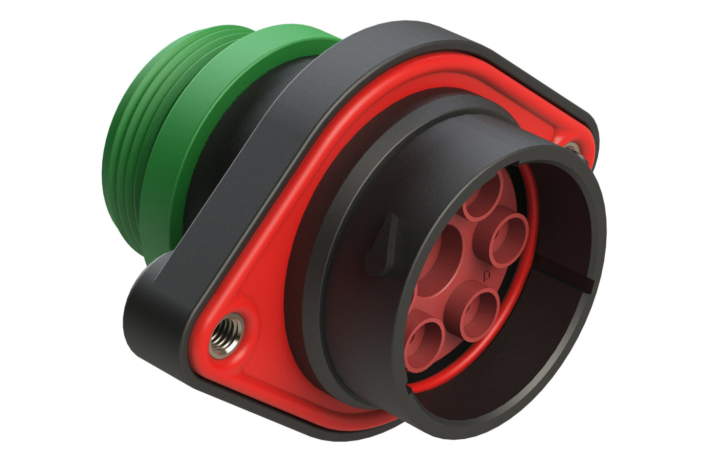 AHDP02-24-07PN-STA 7 Position Panel Mount Receptacle, Pin, Shell Size 24, Normal Diameter Seal (Green Adapter), Small Thread Adapter