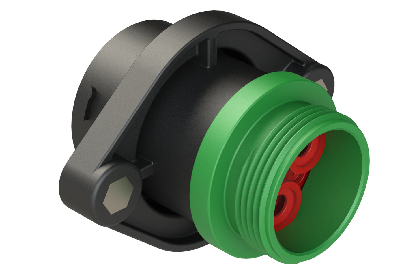 AHDP02-24-07PN-STACL22 7 Position Panel Mount Receptacle, Pin, Shell Size 24, Normal Diameter Seal (Green Adapter), CL22,Small Thread Adapter