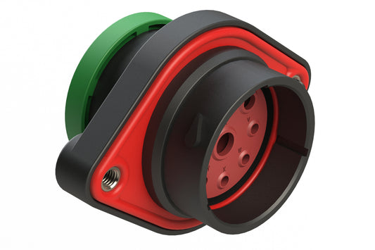 AHDP02-24-09PN-BRA 9 Position Sealed Panel Mount Receptacle, Pin, Shell Size 24, Normal Diameter Seal (Green Adapter), Backshell Ring Adapter