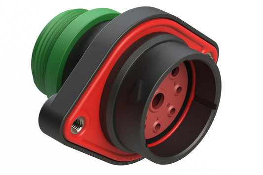 AHDP02-24-09PN-STA 9 Position Sealed Panel Mount Receptacle, Pin, Shell Size 24, Normal Diameter Seal (Green Adapter), Small Thread Adapter