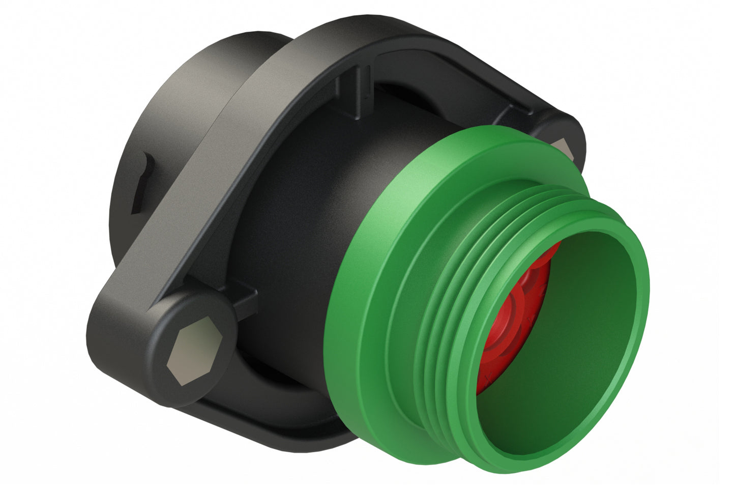 AHDP02-24-09PN-STA 9 Position Sealed Panel Mount Receptacle, Pin, Shell Size 24, Normal Diameter Seal (Green Adapter), Small Thread Adapter