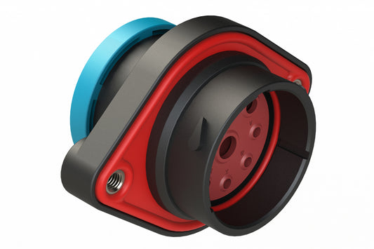 AHDP02-24-09PR-BRA 9 Position Panel Mount Receptacle, Pin, Shell Size 24, Reduced Diameter Seal (Blue Adapter), Backshell Ring Adapter