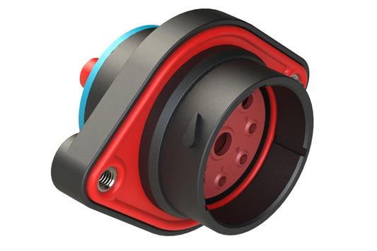 AHDP02-24-09PR-SRA 9 Position Sealed Panel Mount Receptacle, Pin, Shell Size 24, Reduced Diameter Seal (Blue Adapter), Smooth Ring Adapter