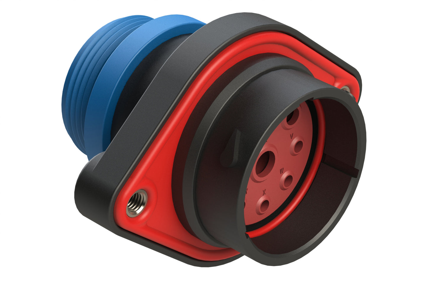 AHDP02-24-09PR-STA 9 Position Panel Mount Receptacle, Pin, Shell Size 24, Reduced Diameter Seal (Blue Adapter), Small Thread Adapter