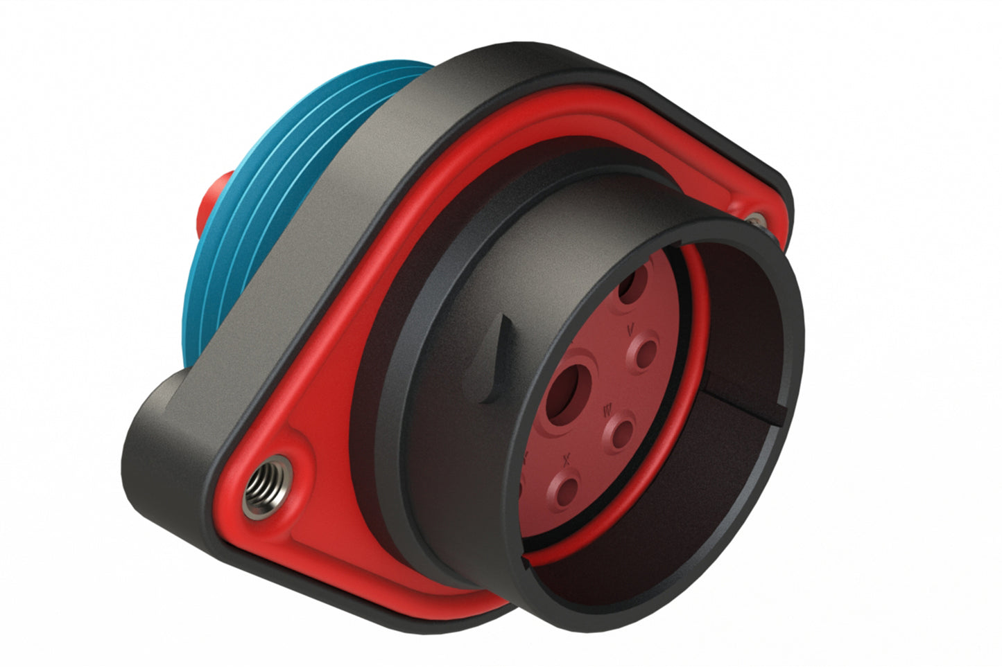 AHDP02-24-09PR-WTA 9 Position Panel Mount Receptacle, Pin, Shell Size 24, Reduced Diameter Seal (Blue Adapter), Wide Thread Adapter