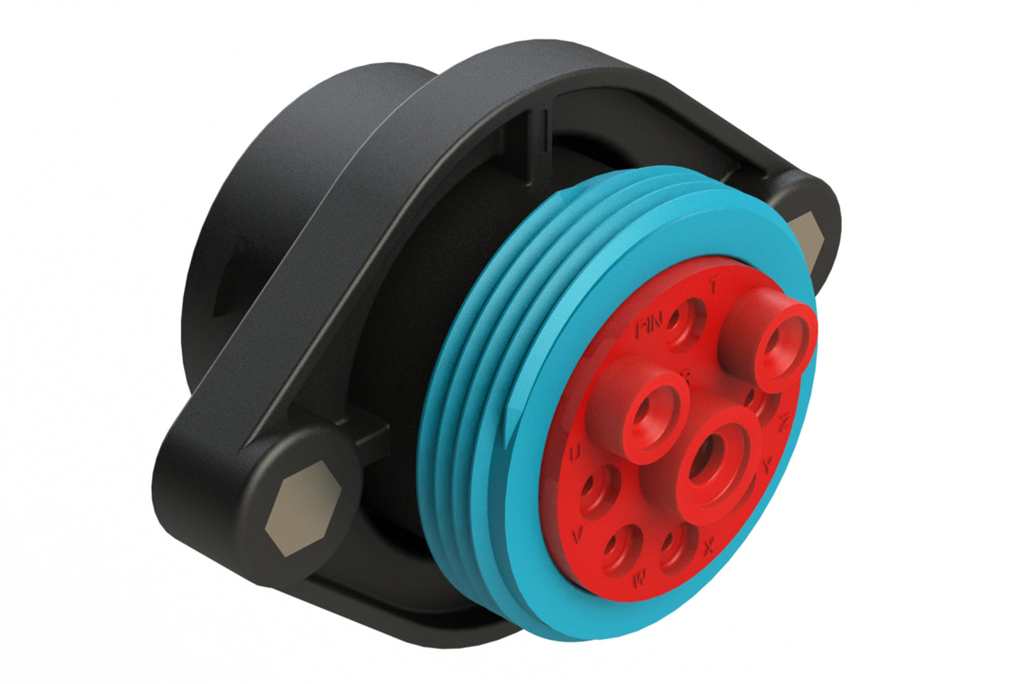 AHDP02-24-09PR-WTA 9 Position Panel Mount Receptacle, Pin, Shell Size 24, Reduced Diameter Seal (Blue Adapter), Wide Thread Adapter