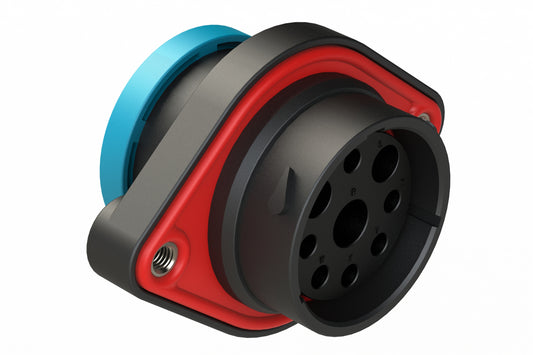 AHDP02-24-09SR-BRA 9 Position Panel Mount Receptacle, Socket, Shell Size 24, Reduced Diameter Seal (Blue Adapter Adapter), Backshell Ring Adapter