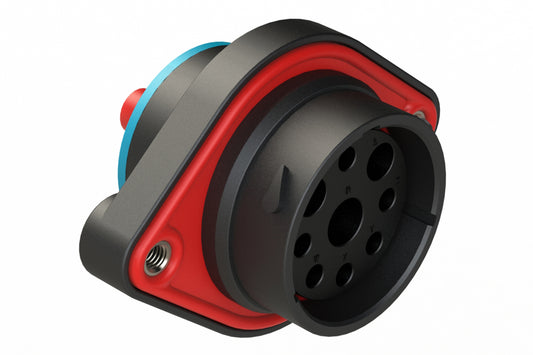 AHDP02-24-09SR-SRA 9 Position Sealed Panel Mount Receptacle, Socket, Shell Size 24, Reduced Diameter Seall (Blue Adapter Adapter), Smooth Ring Adapter