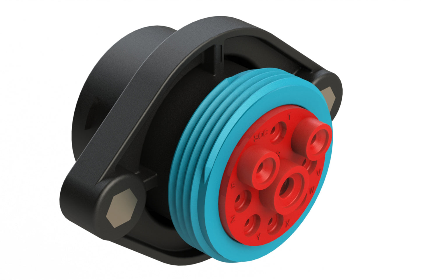 AHDP02-24-09SR-WTA 9 Position Panel Mount Receptacle, Socket, Shell Size 24, Reduced Diameter Seal (Blue Adapter), Wide Thread Adapter