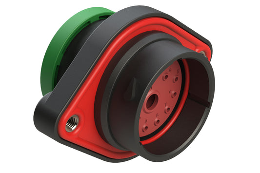 AHDP02-24-14PN-BRA 14 Position Panel Mount Receptacle, Pin, Shell Size 24, Normal Diameter Seal (Green Adapter), Backshell Ring Adapter