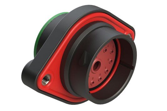 AHDP02-24-14PN-SRA 14 Position Panel Mount Receptacle, Pin, Shell Size 24, Normal Diameter Seal (Green Adapter), Smooth Ring Adapter