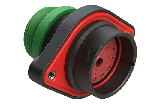 AHDP02-24-14PN-STA 14 Position Panel Mount Receptacle, Pin, Shell Size 24, Normal Diameter Seal (Green Adapter), Small Thread Adapter