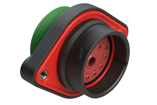 AHDP02-24-14PN-WTA 14 Position Panel Mount Receptacle, Pin, Shell Size 24, Normal Diameter Seal (Green Adapter), Wide Thread Adapter