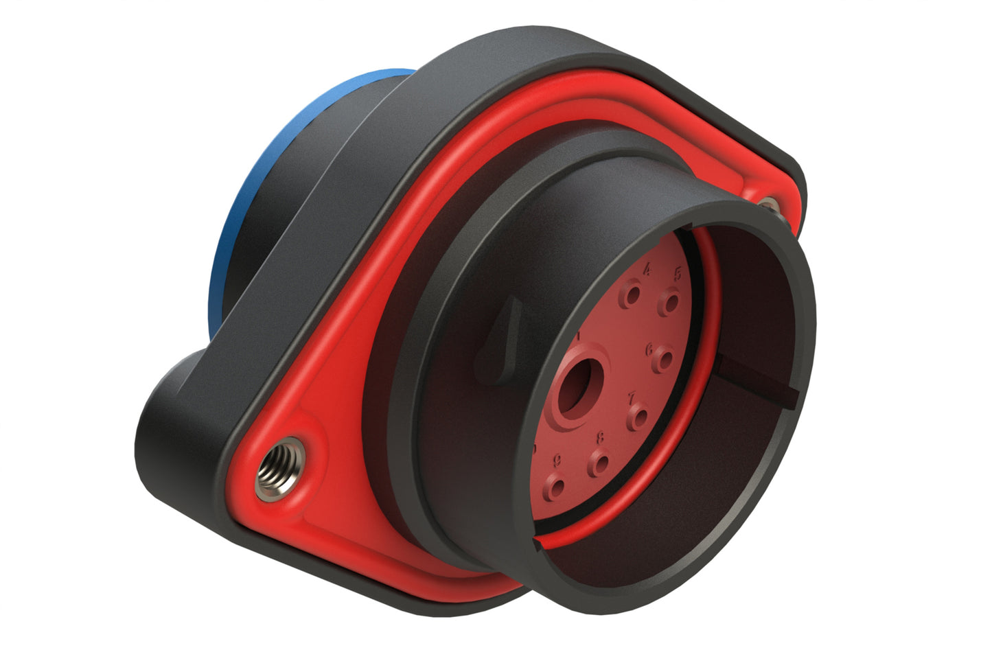 AHDP02-24-14PR-SRA 14 Position Panel Mount Receptacle, Pin, Shell Size 24, Smooth Ring Adapter