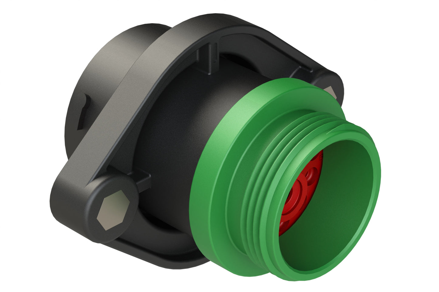 AHDP02-24-14SN-STA 14 Position Panel Mount Receptacle, Socket, Shell Size 24, Normal Diameter Seal (Green Adapter), Small Thread Adapter