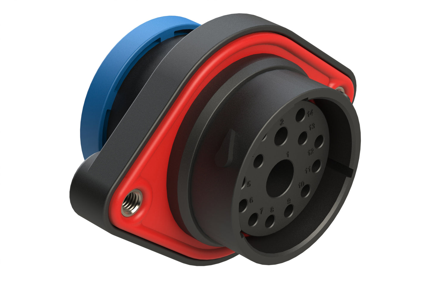 AHDP02-24-14SR-BRA 14 Position Panel Mount Receptacle, Socket, Shell Size 24, Backshell Ring Adapter