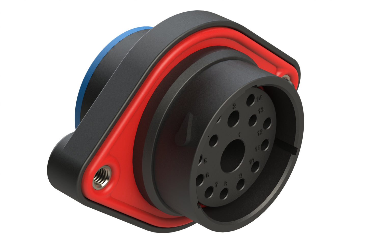 AHDP02-24-14SR-SRA 14 Position Panel Mount Receptacle, Socket, Shell Size 24, Smooth Ring Adapter