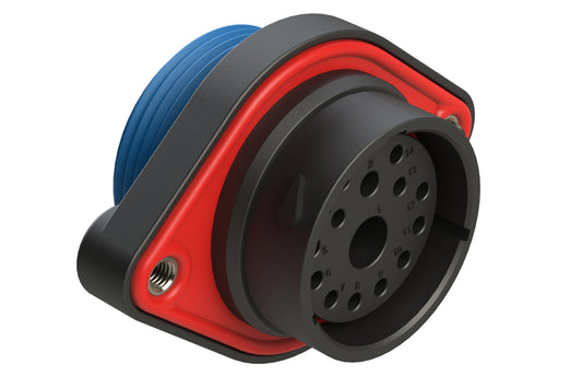 AHDP02-24-14SR-WTA 14 Position Panel Mount Receptacle, Socket, Shell Size 24, Wide Thread Adapter