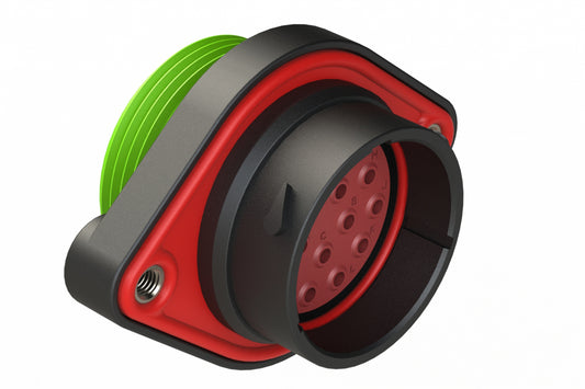 AHDP02-24-16PN-WTA 16 Position Panel Mount Receptacle, Pin, Shell Size 24, Normal Diameter Seal (Green Adapter), Wide Thread Adapter