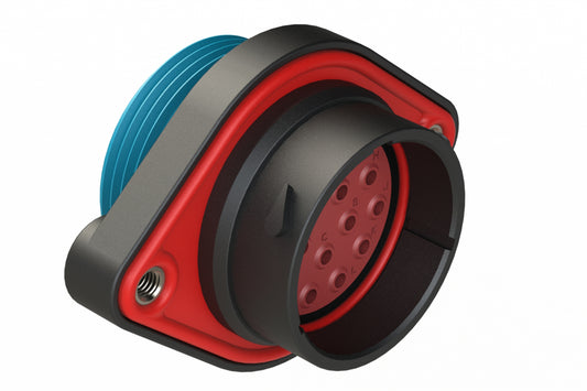 AHDP02-24-16PR-WTA 16 Position Panel Mount Receptacle, Pin, Shell Size 24, Reduced Diameter Seal (Blue Adapter), Wide Thread Adapter