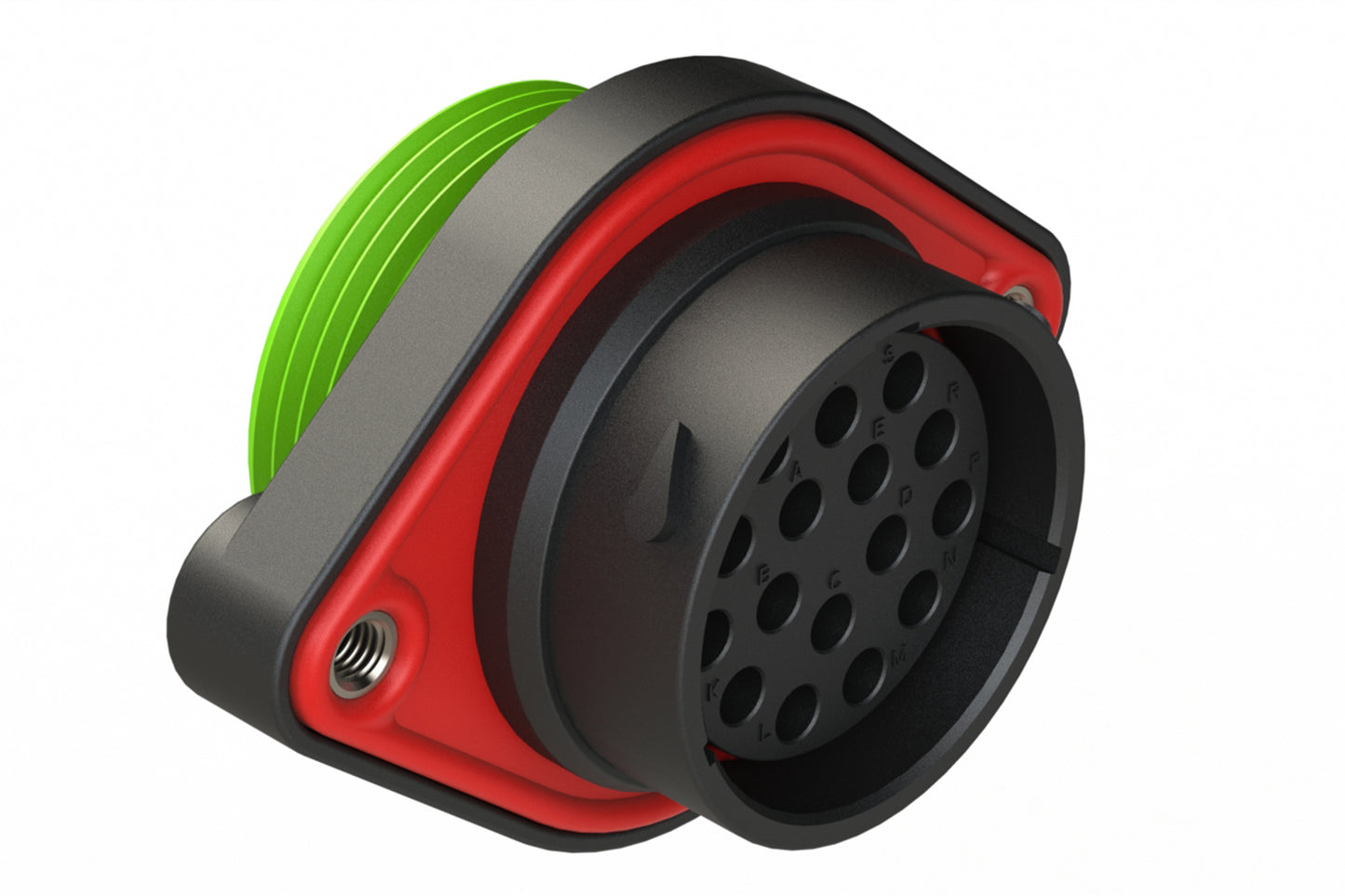 AHDP02-24-16SN-WTA 16 Position Panel Mount Receptacle, Socket, Shell Size 24, Normal Diameter Seal (Green Adapter), Wide Thread Adapter