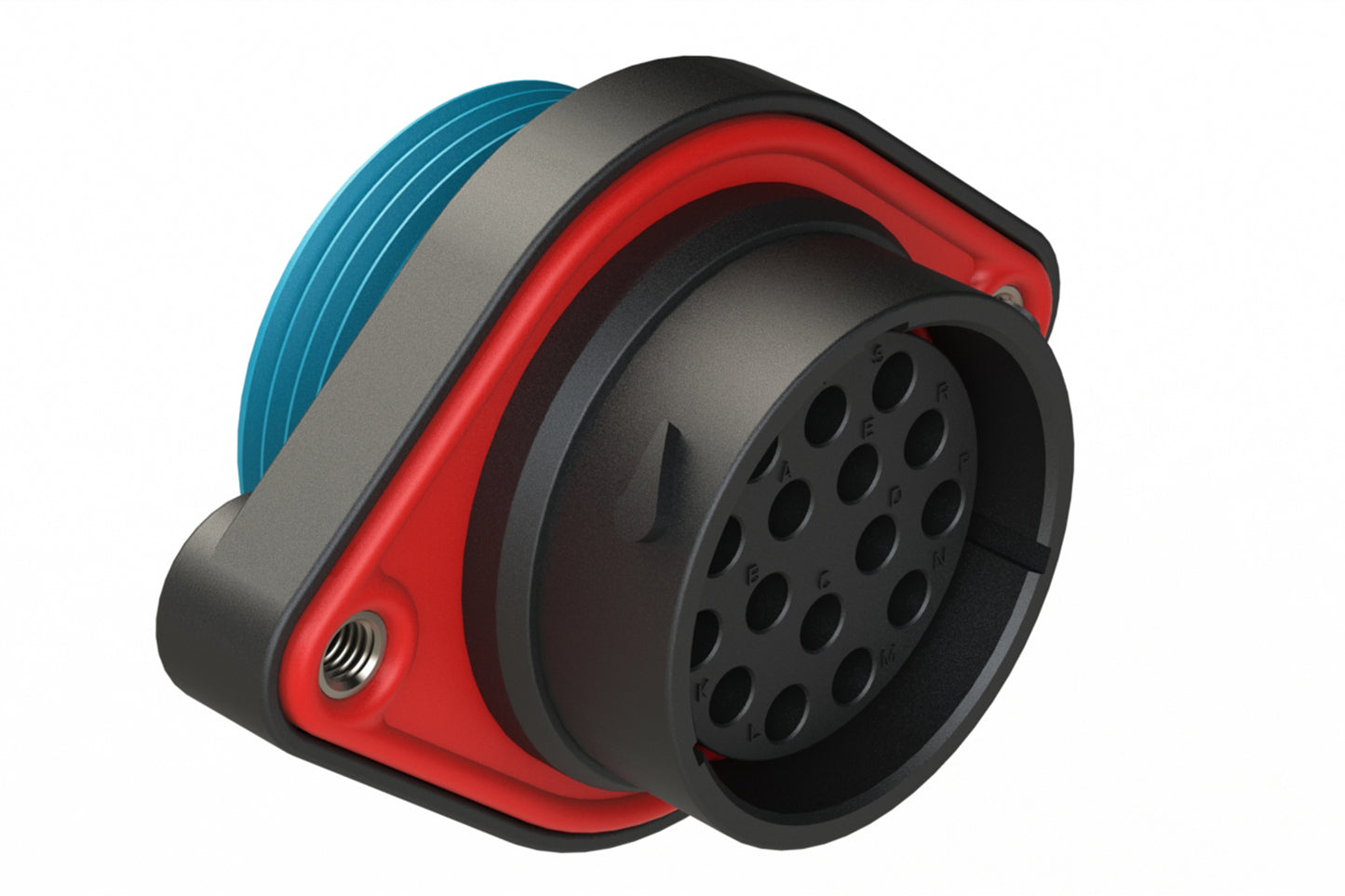 AHDP02-24-16SR-WTA 16 Position Panel Mount Receptacle, Socket, Shell Size 24, Reduced Diameter Seal (Blue Adapter), Wide Thread Adapter