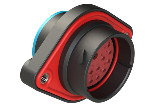 AHDP02-24-18PR-SRA 18 Position Sealed Panel Mount Receptacle, Pin, Shell Size 24, Reduced Diameter Seal (Blue Adapter), Smooth Ring Adapter