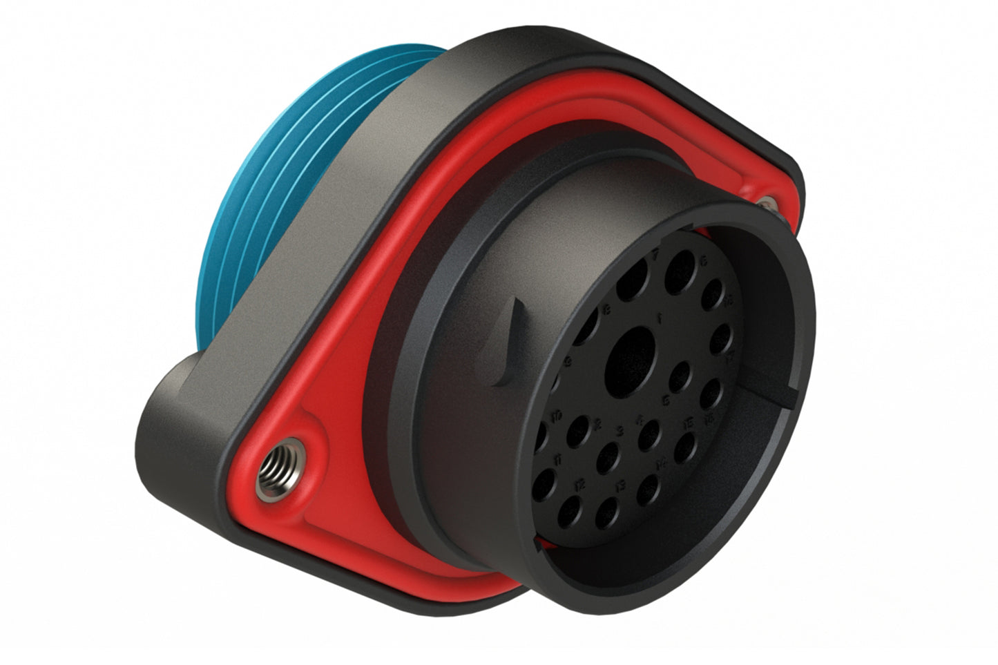 AHDP02-24-18SR-WTA 18 Position Panel Mount Receptacle, Socket, Shell Size 24, Reduced Diameter Seal (Blue Adapter), Wide Thread Adapter