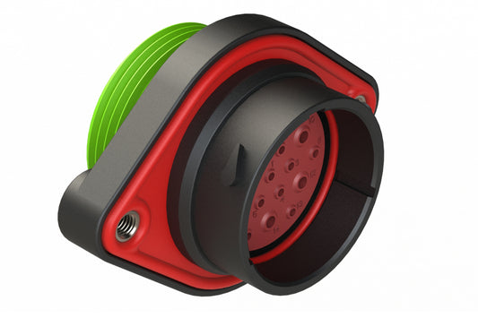 AHDP02-24-19PN-WTA 19 Position Panel Mount Receptacle, Pin, Shell Size 24, Normal Diameter Seal (Green Adapter), Wide Thread Adapter