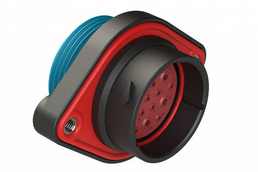 AHDP02-24-19PR-WTA 19 Position Panel Mount Receptacle, Pin, Shell Size 24, Reduced Diameter Seal (Blue Adapter), Wide Thread Adapter